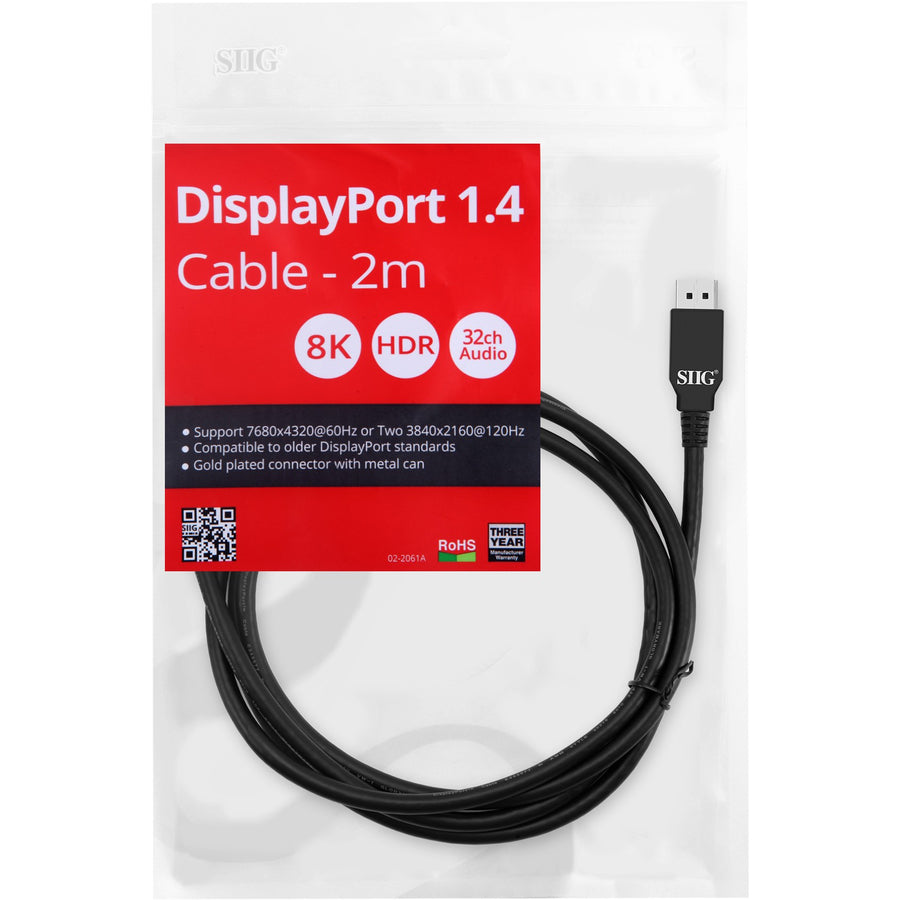 SIIG DisplayPort 1.4 Cable - 2M CB-DP1P11-S1
