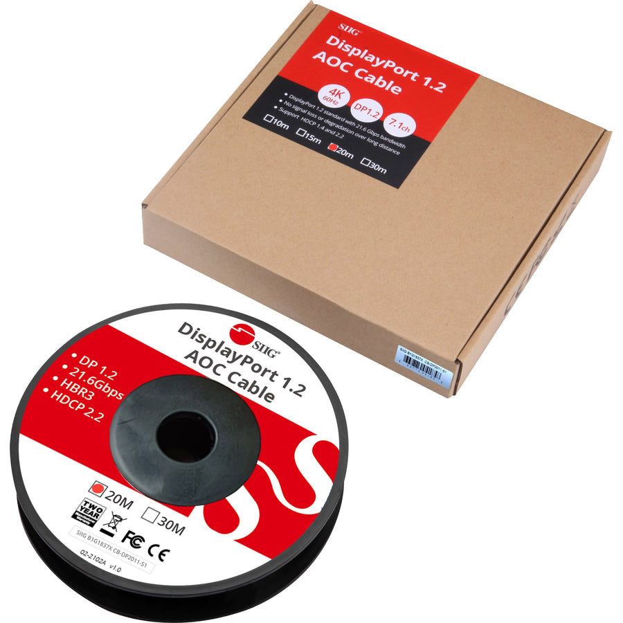 SIIG DisplayPort 1.4 Fiber Optical Cable - 20m CB-DP2011-S1