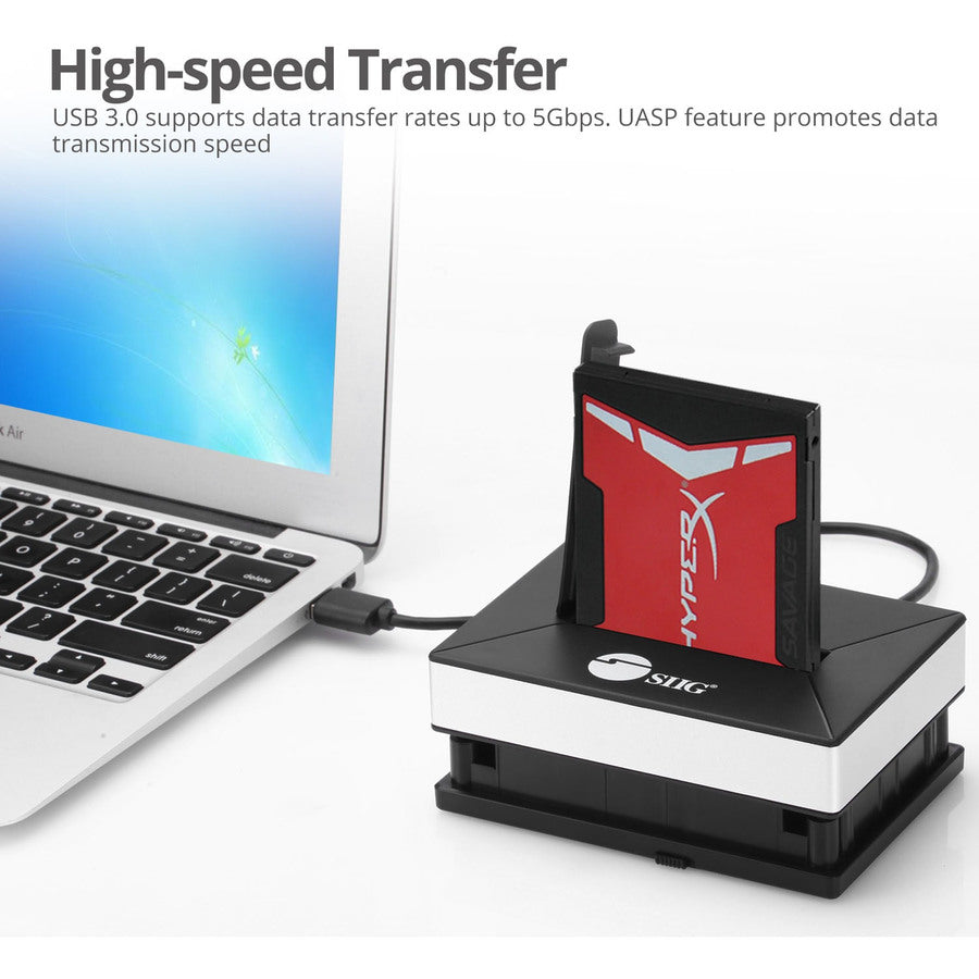 SIIG Drive Dock - USB 3.0 Host Interface - UASP Support External - Black JU-SA0V11-S1