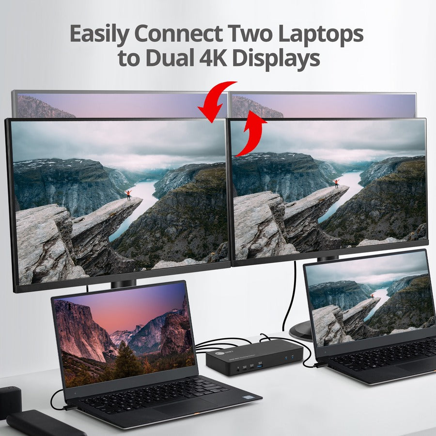 SIIG Dual Host USB-C KVM MST Docking Station CE-DK0111-S1