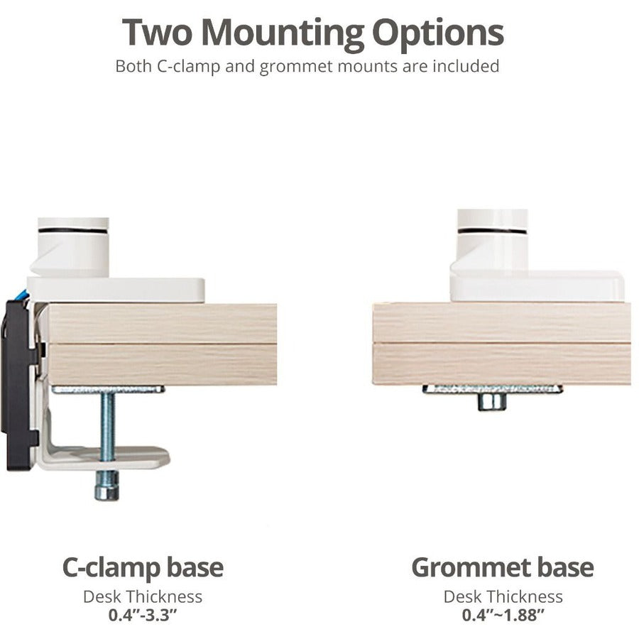 SIIG Dual Monitor Aluminum Heavy Duty Desk Mount with USB and Audio Ports CE-MT3211-S1