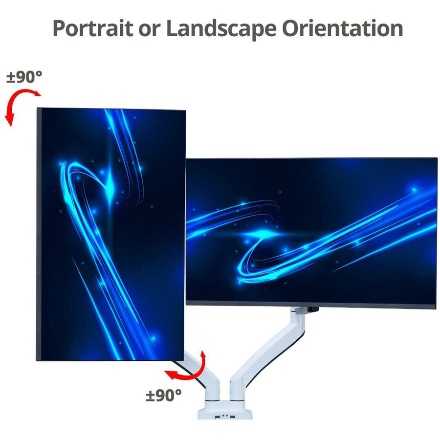 SIIG Dual Monitor Aluminum Heavy Duty Desk Mount with USB and Audio Ports CE-MT3211-S1
