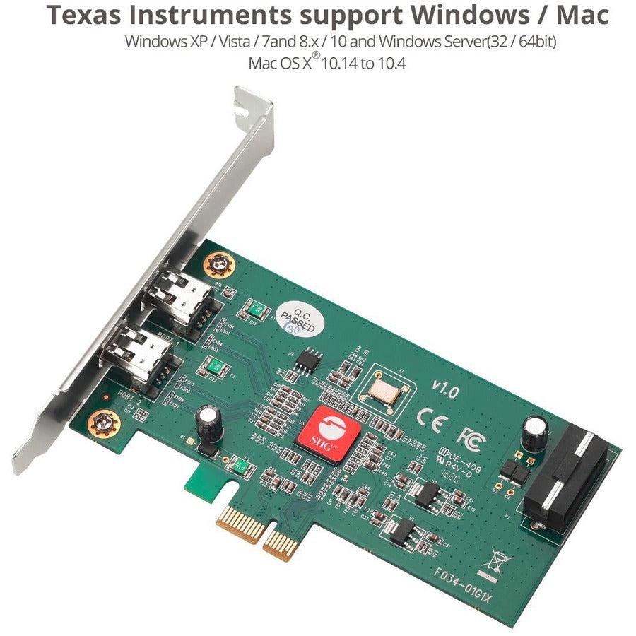 SIIG Dual Profile 2 Port FireWire PCIe NN-E20211-S1