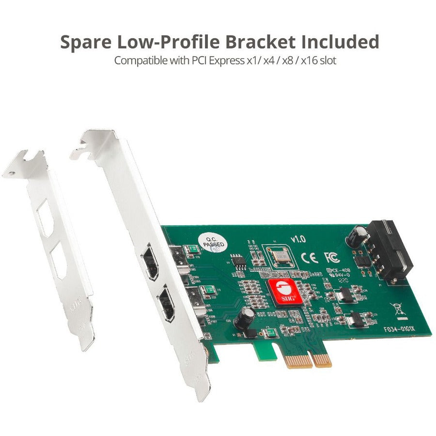 SIIG Dual Profile 2 Port FireWire PCIe NN-E20211-S1