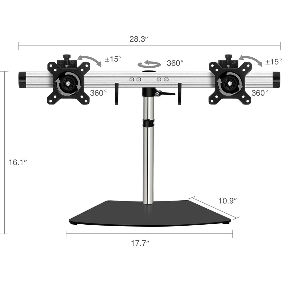 SIIG Easy-Adjust Dual Monitor Desk Stand - 13 to 27"" CE-MT2011-S1