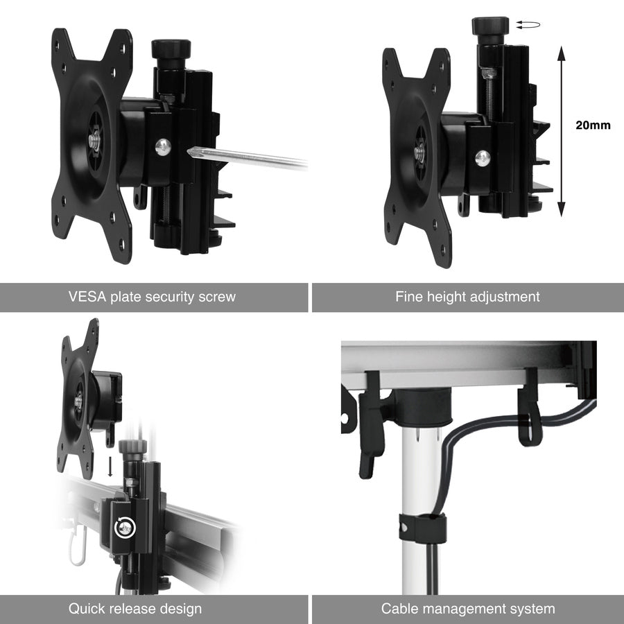 SIIG Easy-Adjust Dual Monitor Desk Stand - 13 to 27"" CE-MT2011-S1