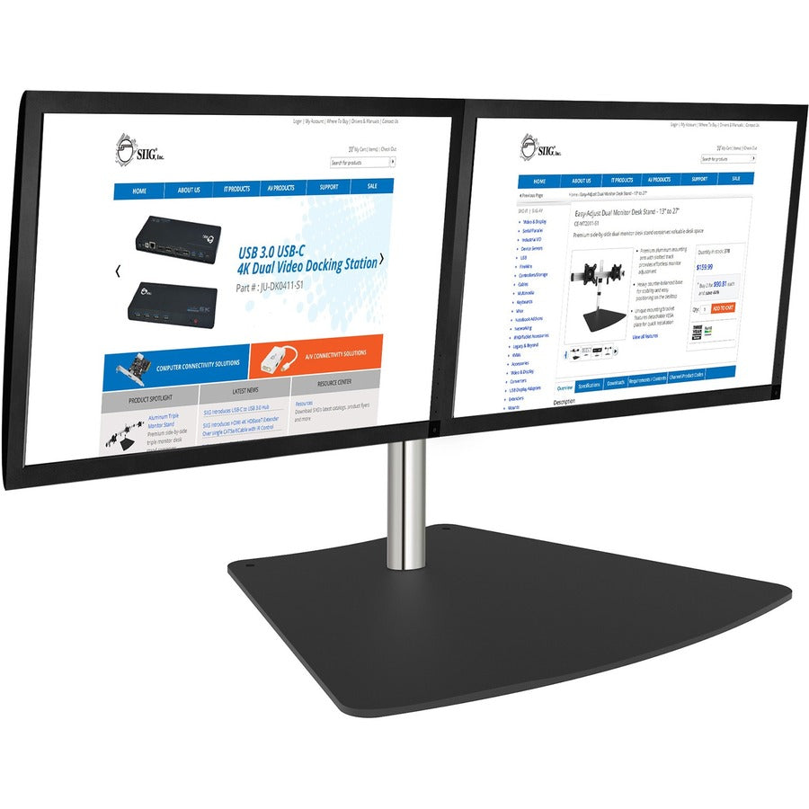 SIIG Easy-Adjust Dual Monitor Desk Stand - 13 to 27"" CE-MT2011-S1
