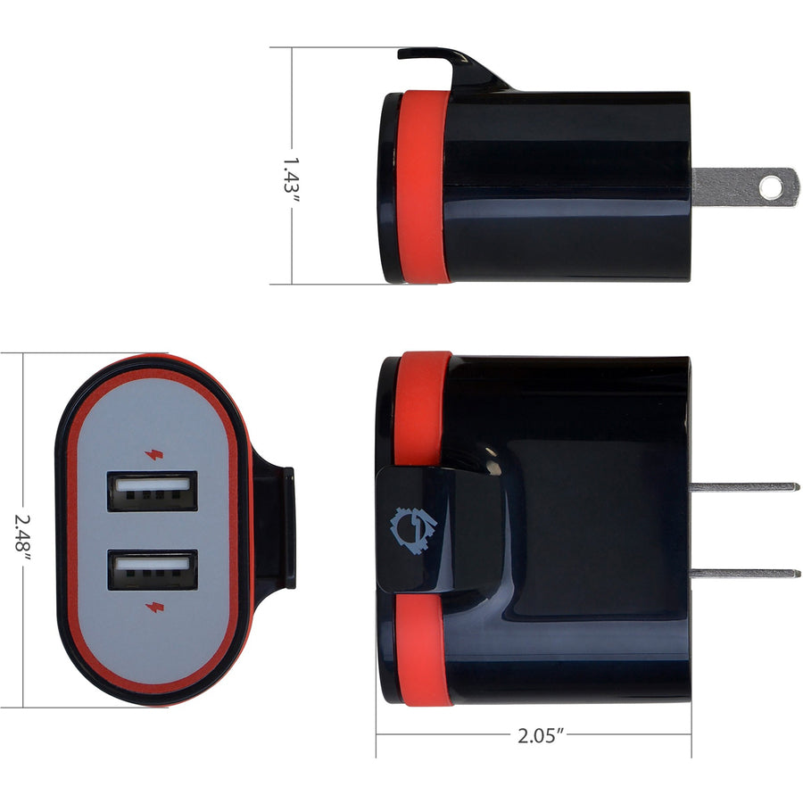 SIIG Fast Charging USB Wall Charger & Car Charger Bundle Pack - Black AC-PW1A12-S1