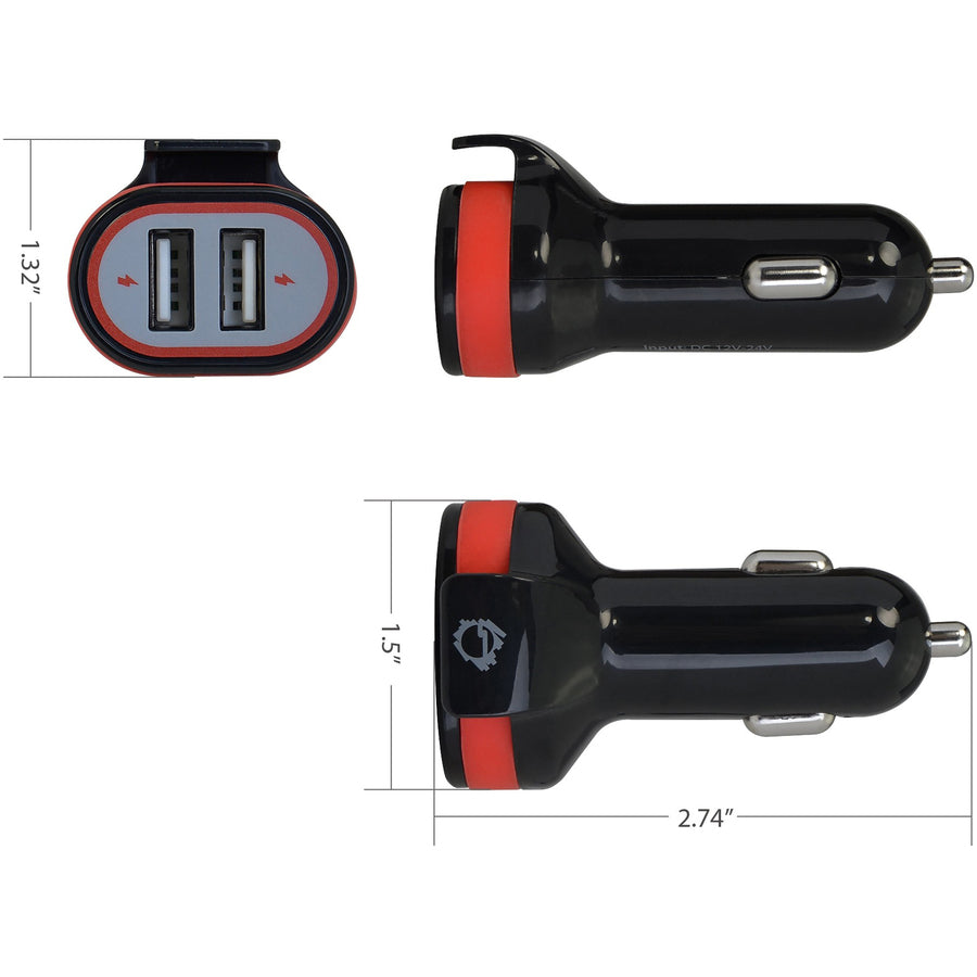 SIIG Fast Charging USB Wall Charger & Car Charger Bundle Pack - Black AC-PW1A12-S1