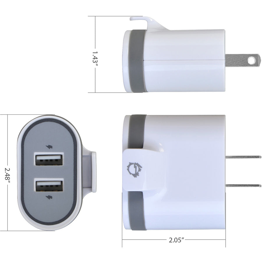 SIIG Fast Charging USB Wall Charger & Car Charger Bundle Pack - White AC-PW1A22-S1
