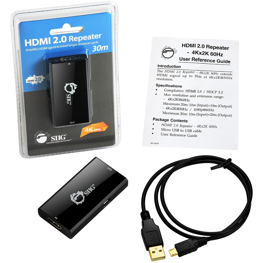 SIIG HDMI 2.0 Repeater - 4Kx2K 60Hz CE-H22J14-S1