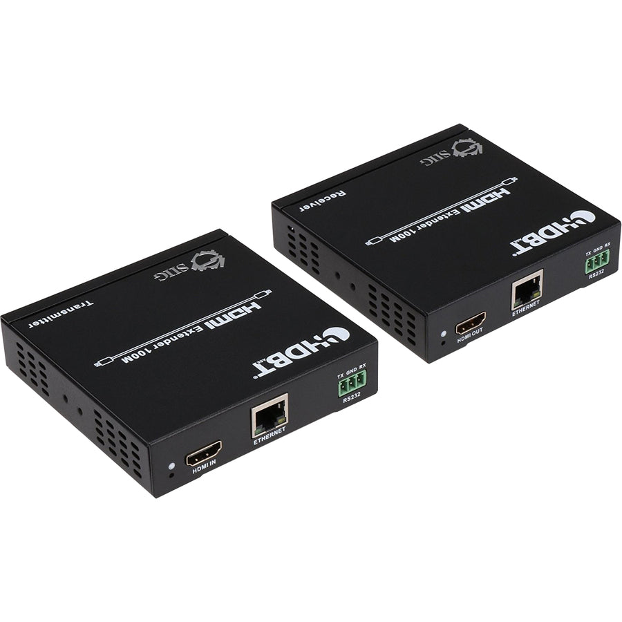 SIIG HDMI HDBaseT Extender with IR/RS-232 Control and PoC - 100m (TX & RX) CE-H22F14-S1