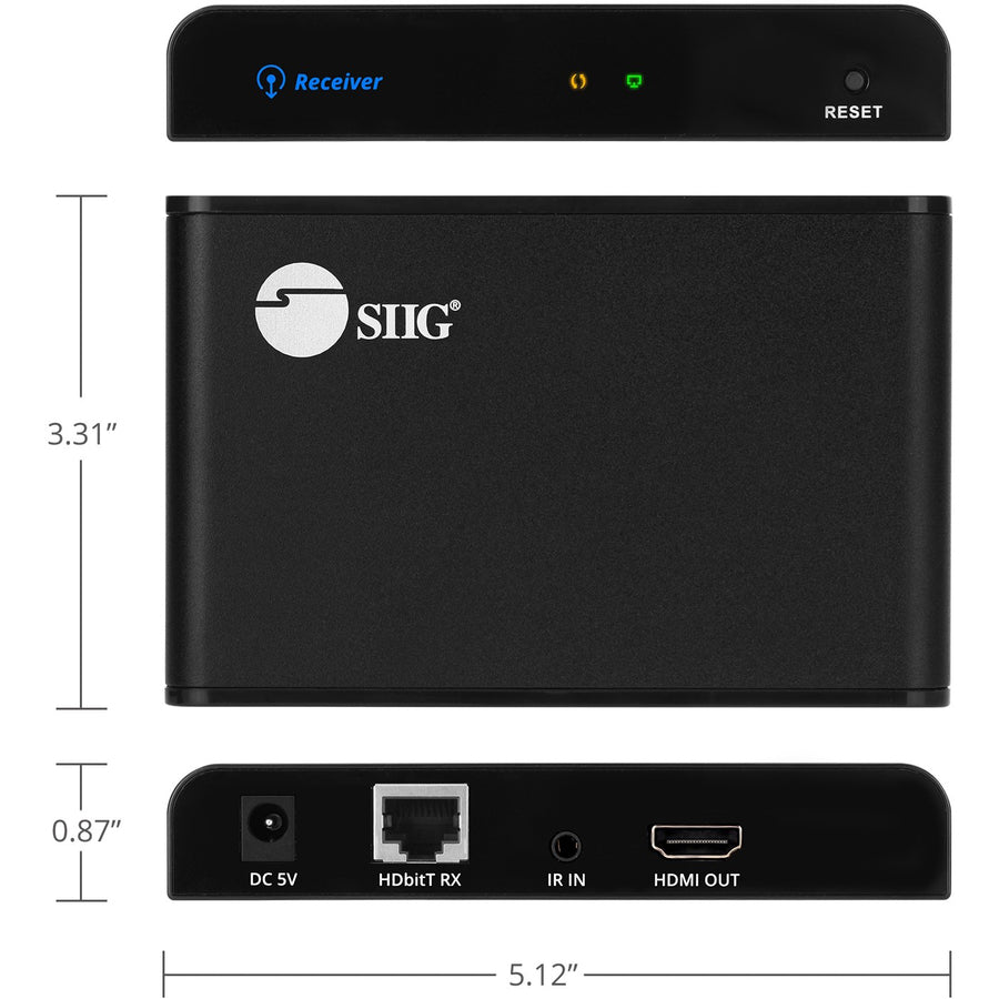 SIIG HDMI HDbitT Over Cat6 Extender with IR & Loop-out - Receiver CE-H24V11-S1