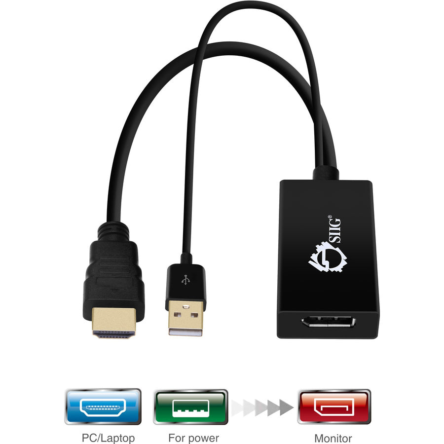 SIIG HDMI to DisplayPort 4K Ultra HD Converter CE-H22W11-S1