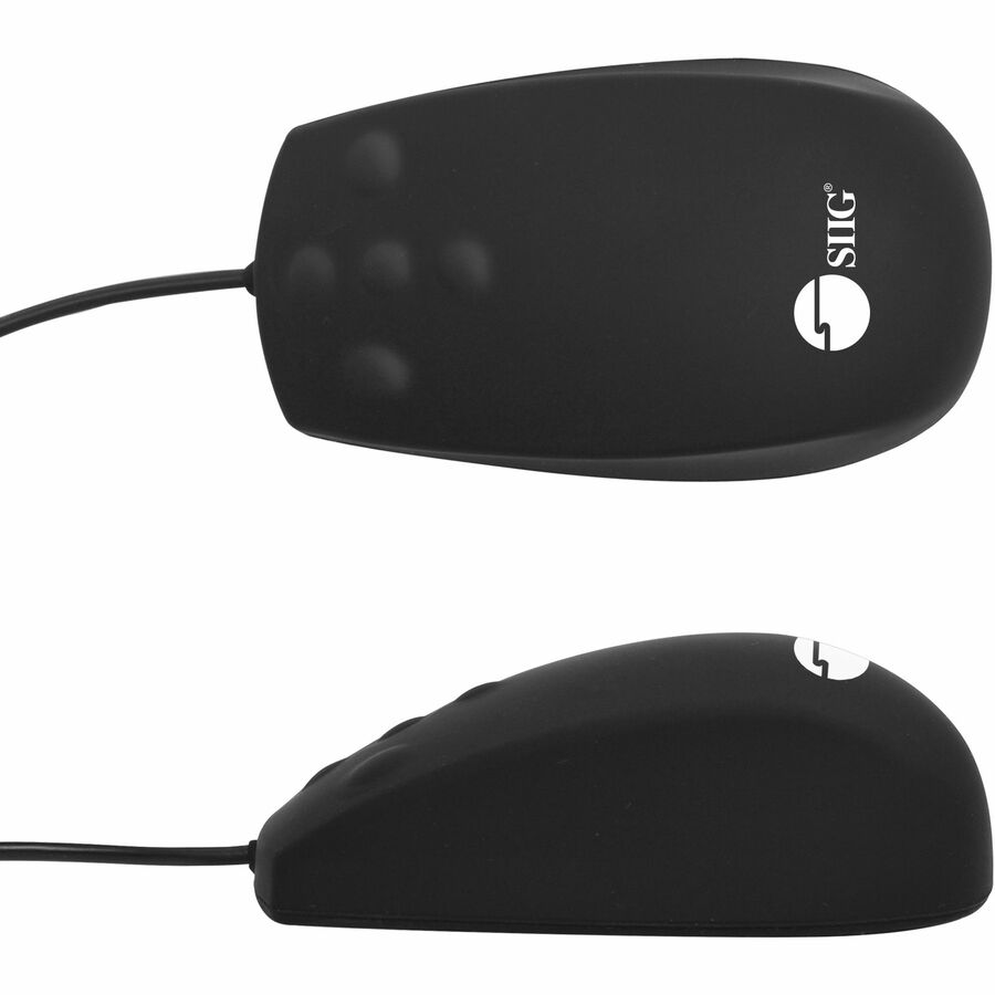 SIIG Industrial Grade Water and Dustproof USB Mouse with Button Type Scroll JK-US0S11-S1