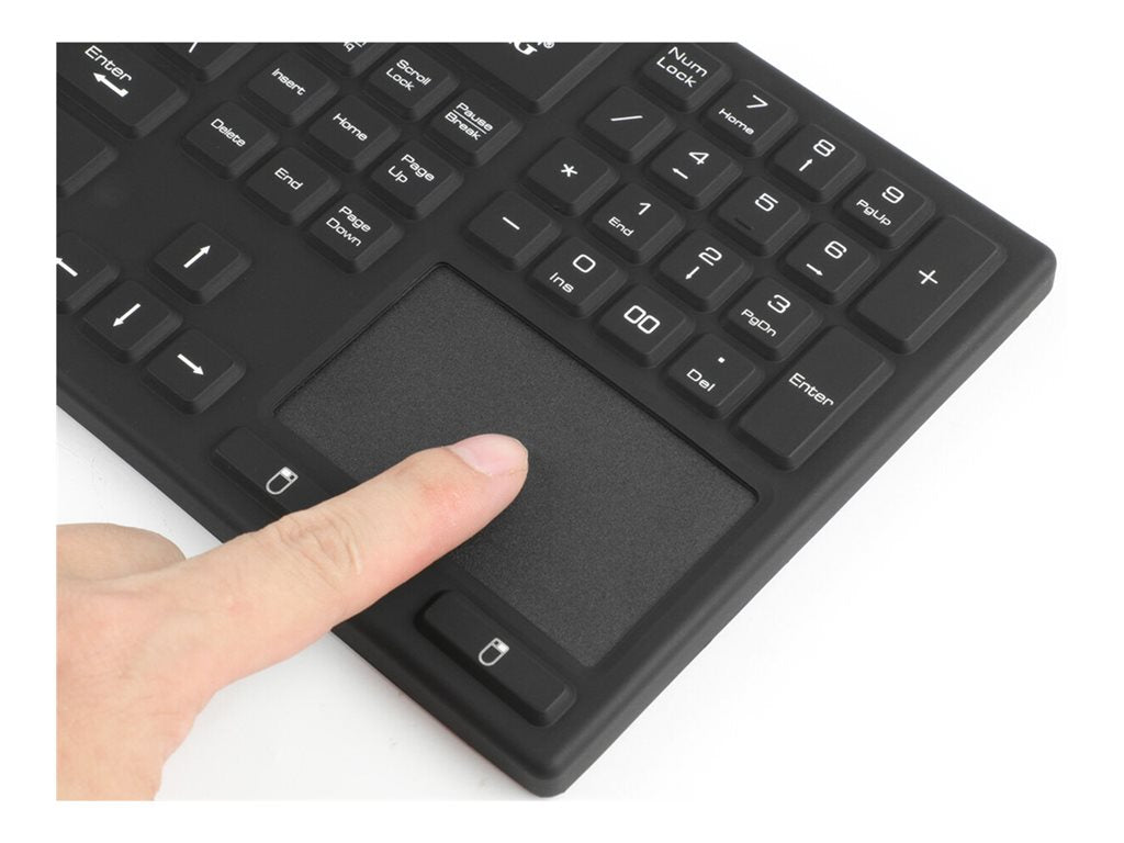 SIIG - Keyboard - industrial - with touchpad - washable - backlit - USB - QWERTY - black JK-US0W11-S1
