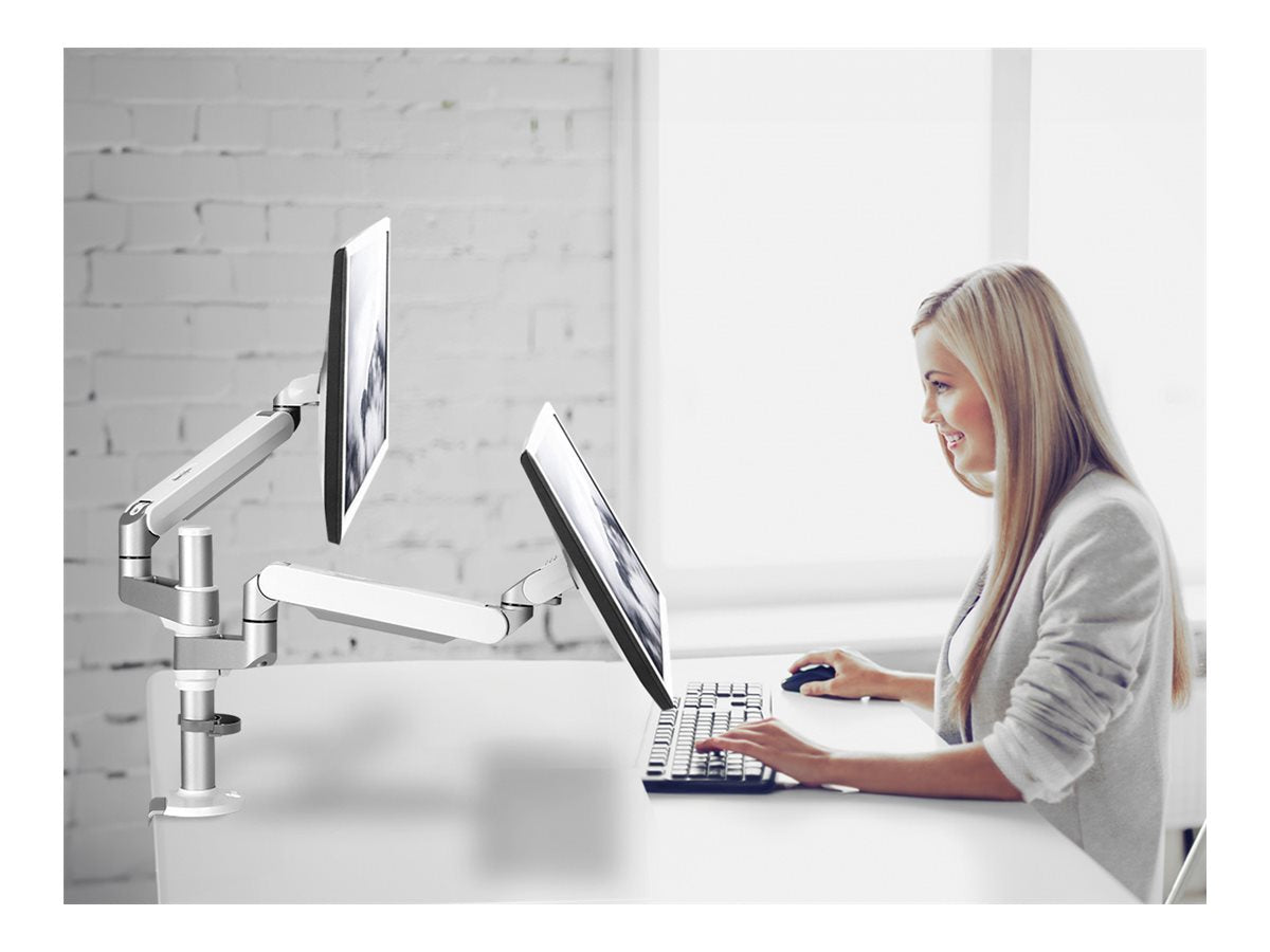 SIIG MTPRO Desk Mount Dual Monitor Arm - Mounting kit (desk mount, 2 articulating arms) - mechanical spring - for 2