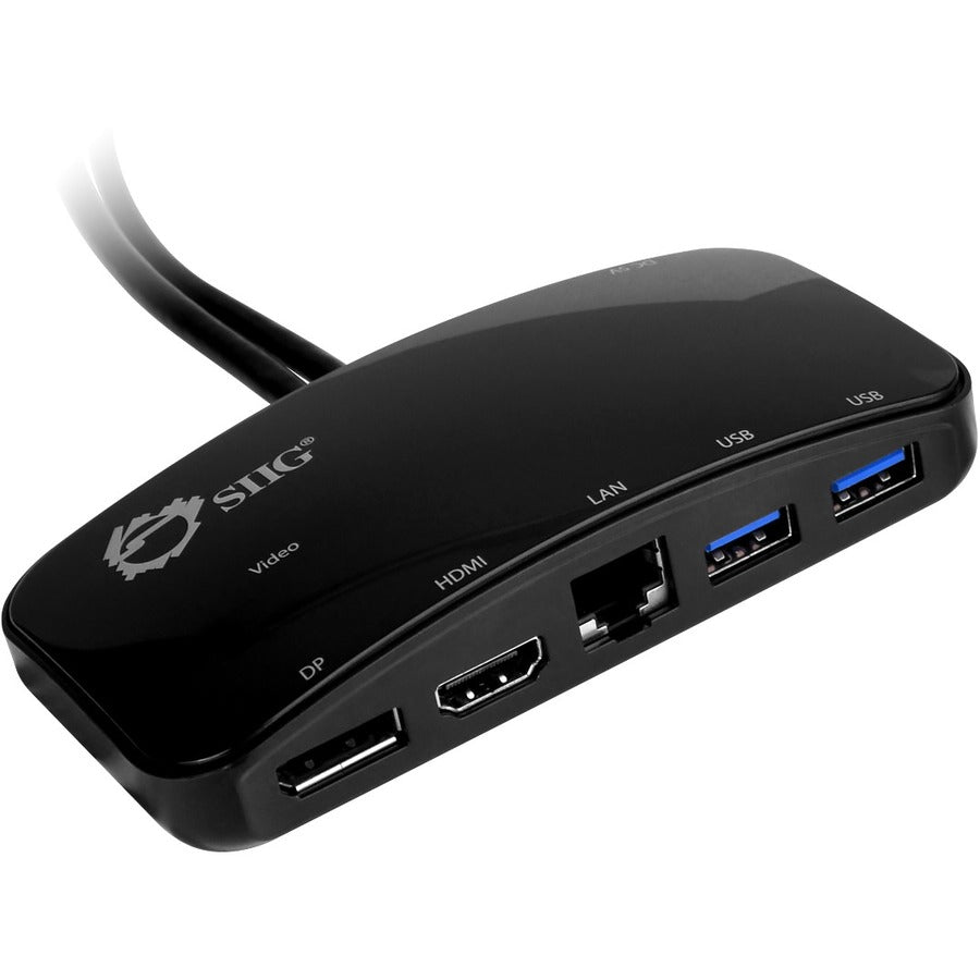 SIIG Mini-DP Video Dock with USB 3.0 LAN Hub - Black JU-H30412-S1