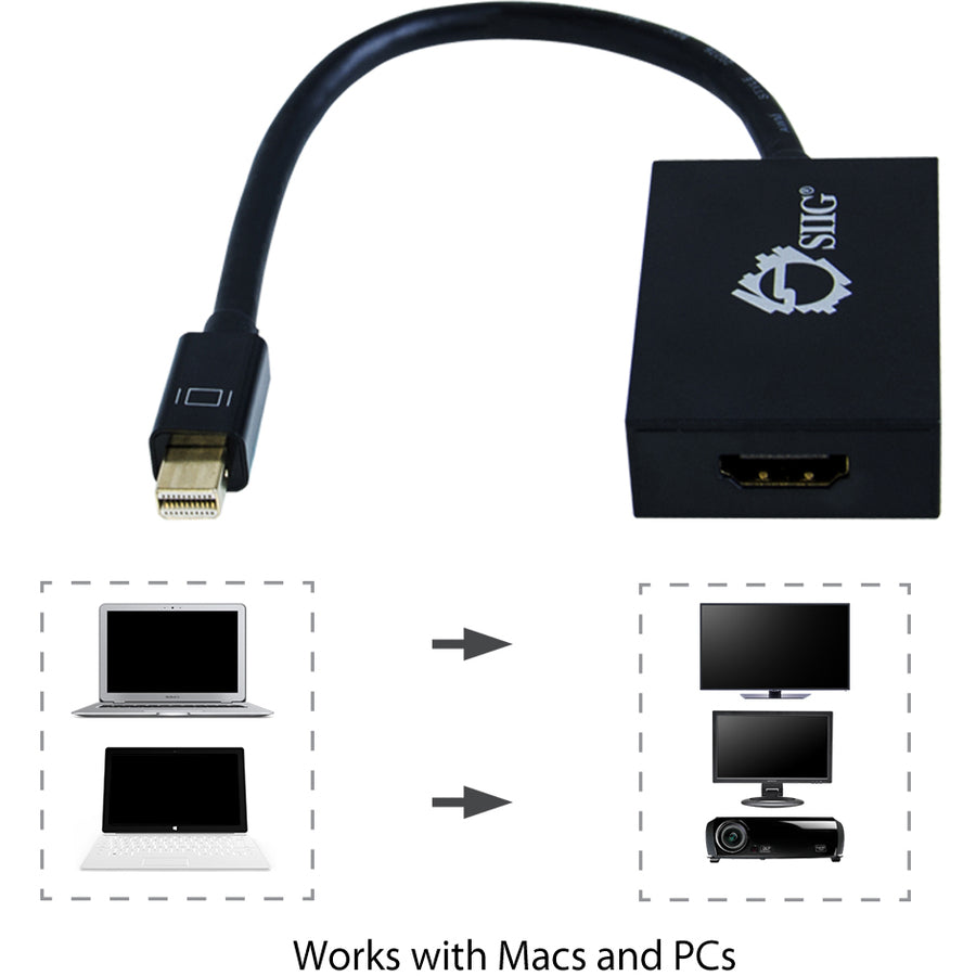 SIIG Mini DisplayPort 1.2 to HDMI 4Kx2K 60Hz Active Adapter CB-DP1N11-S1