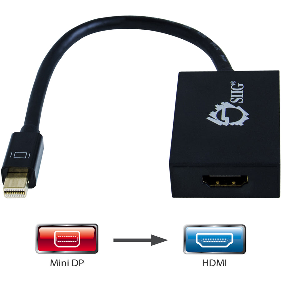 SIIG Mini DisplayPort 1.2 to HDMI 4Kx2K 60Hz Active Adapter CB-DP1N11-S1