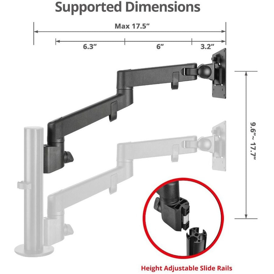 SIIG Mounting Arm for Monitor - Black CE-MT3G11-S1