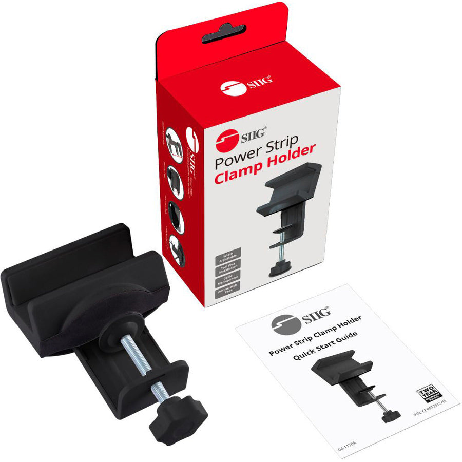 SIIG Powerstrip Clamp Holder with Adjustable Bracket - Black CE-MT2Y12-S1