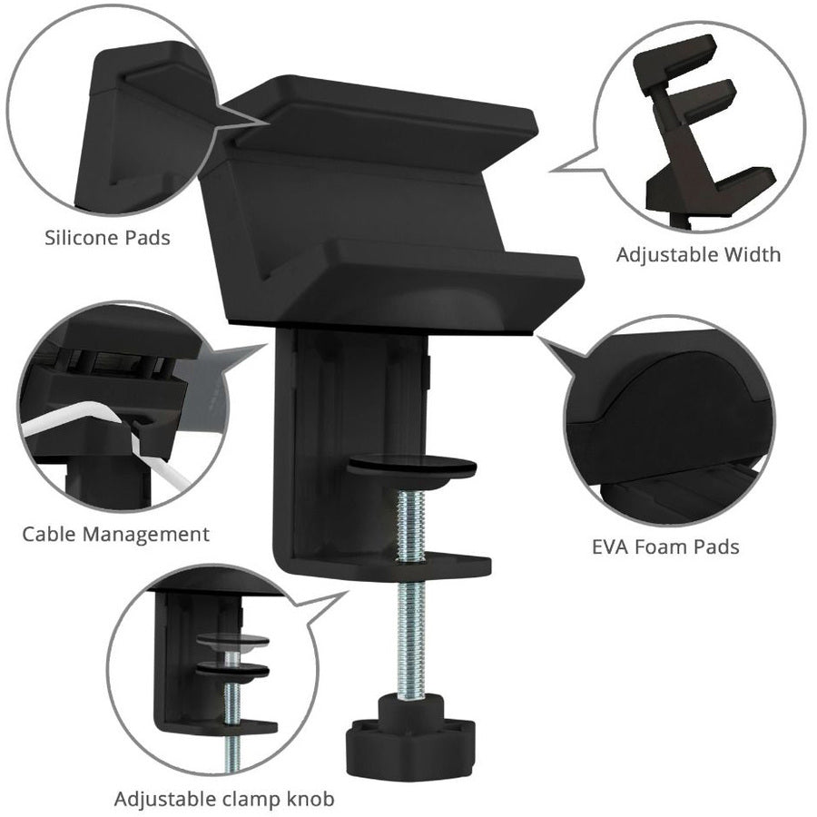 SIIG Powerstrip Clamp Holder with Adjustable Bracket - Black CE-MT2Y12-S1