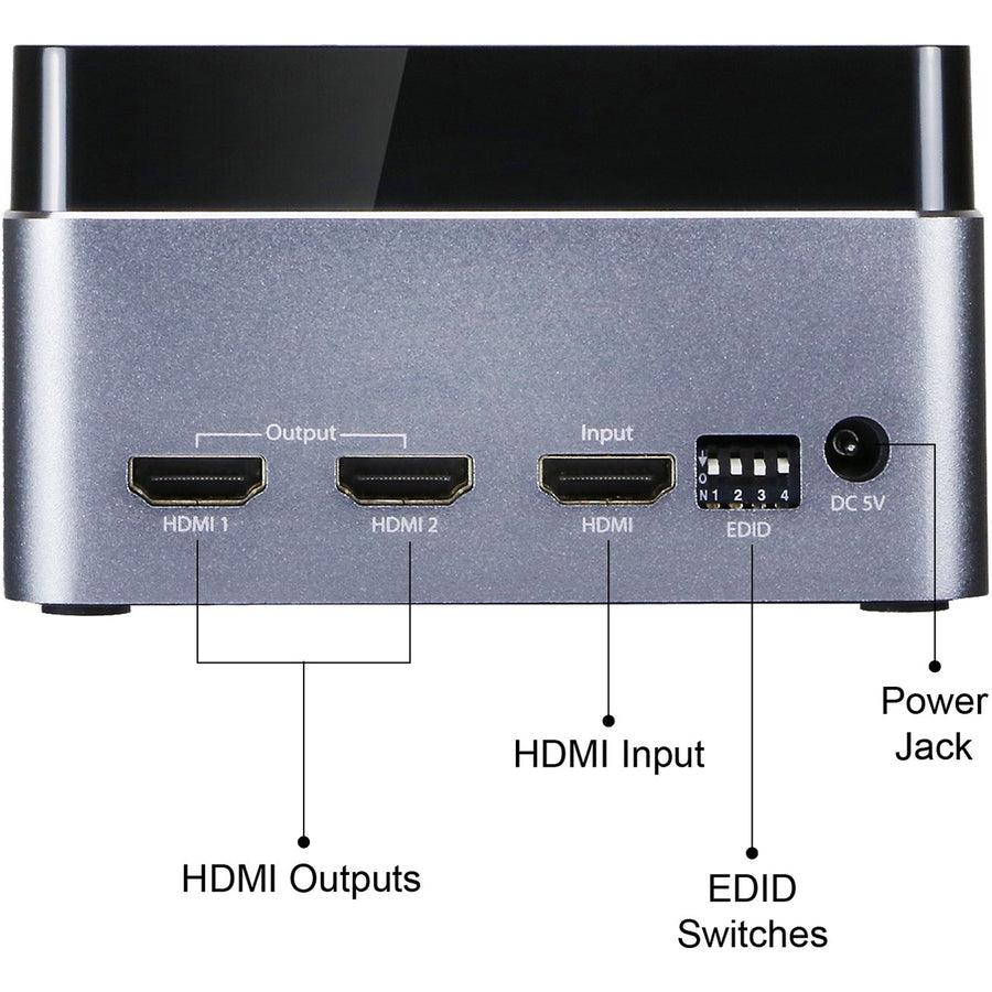 SIIG Premium 2-Port HDMI Splitter with EDID - 4Kx2K 60Hz CE-H22K12-S1