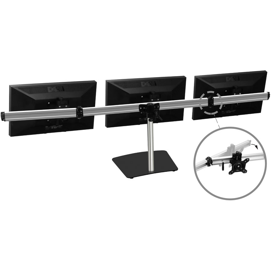 SIIG Premium Aluminum Freestanding Triple Monitor desk stand - 13 to 27" - Max Load 17.6 lbs each" CE-MT2111-S1