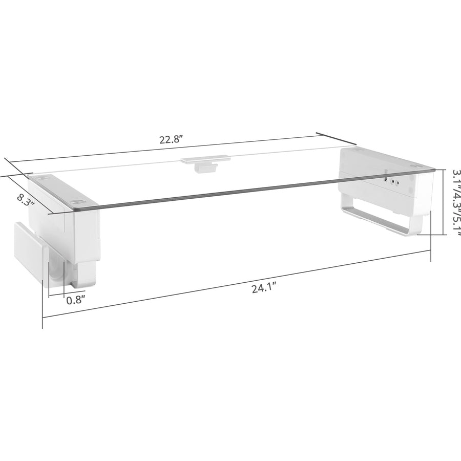 SIIG Tempered Glass Surface Smart Stand with USB and Audio Ports CE-MT2N12-S1