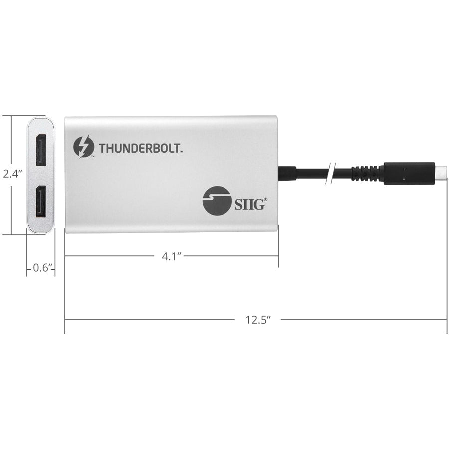 SIIG Thunderbolt 3 to Dual DP 1.2 Adapter JU-TB0611-S1