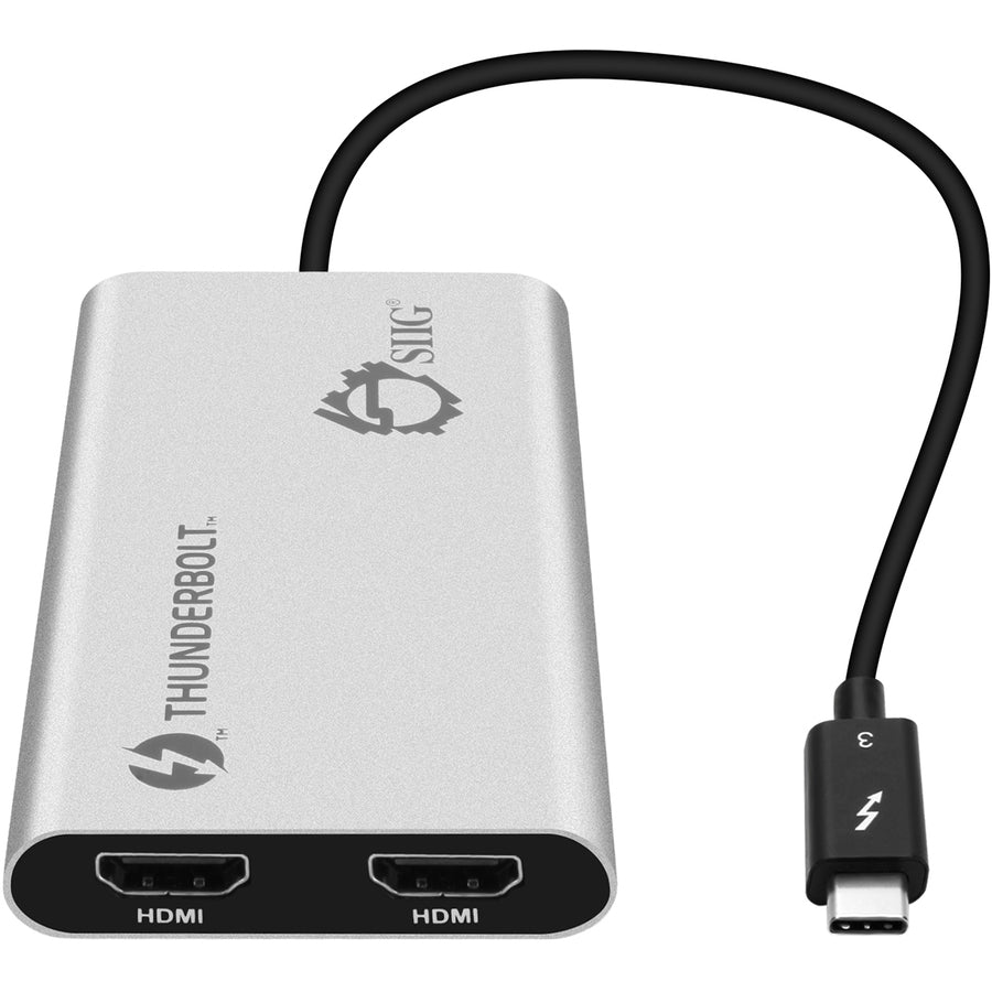 SIIG Thunderbolt V3 to Dual HDMI Adapter - HDMI 2.0 JU-TB0114-S1