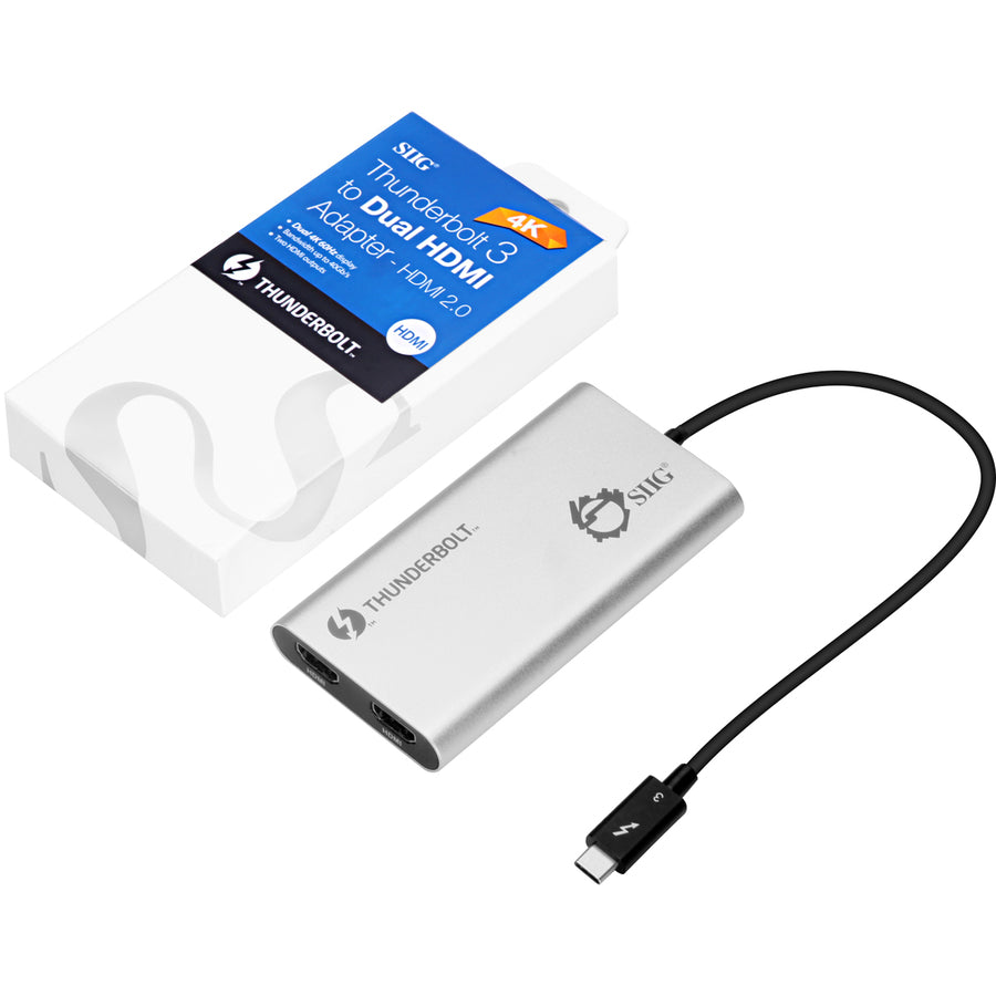 SIIG Thunderbolt V3 to Dual HDMI Adapter - HDMI 2.0 JU-TB0114-S1