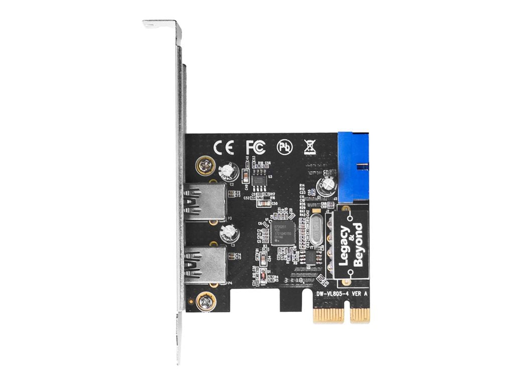 SIIG USB 3.0 4-Port (2-Ext plus19-pin header) PCIe Host Card - USB adapter - PCIe 2.0 - USB 3.0 x 2 + USB 3.0 (internal) x 1 LB-US0214-S1