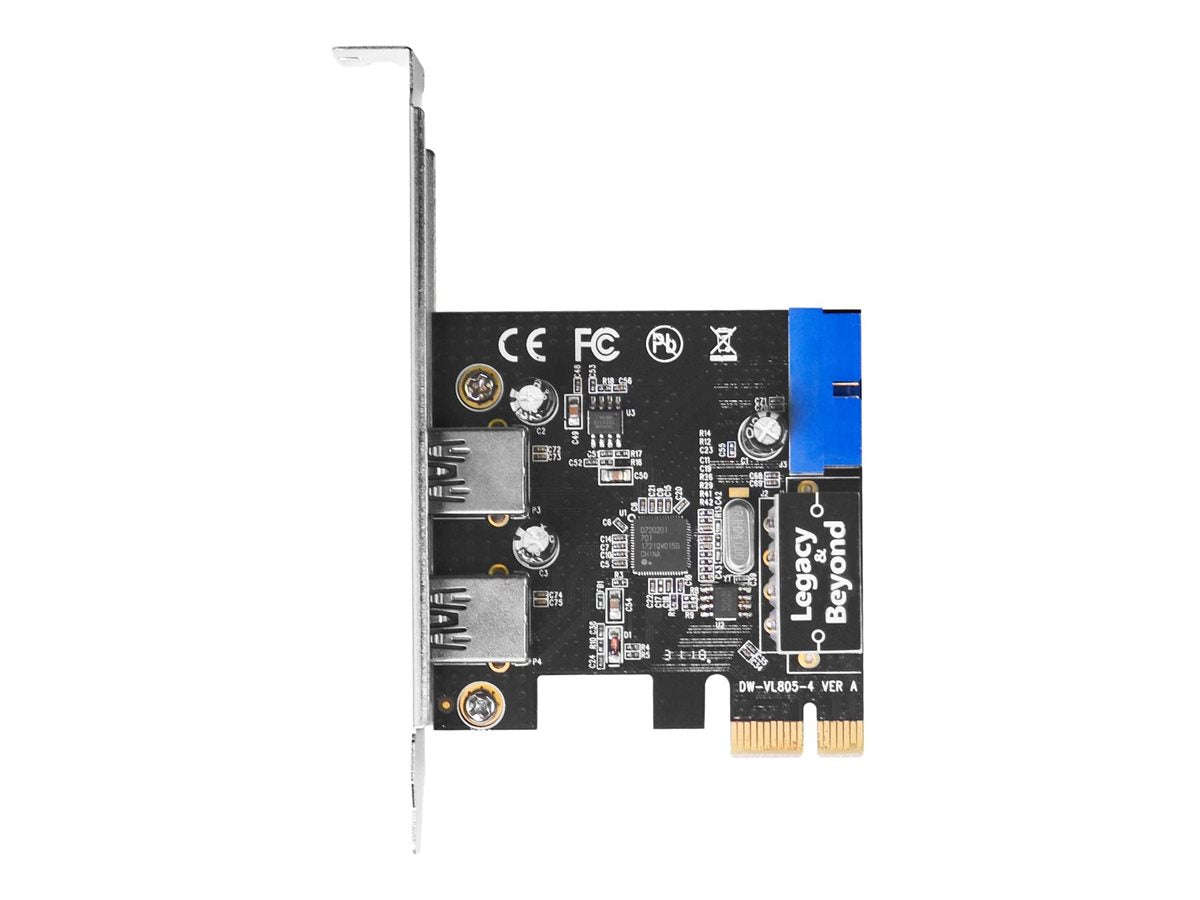 SIIG USB 3.0 4-Port (2-Ext plus19-pin header) PCIe Host Card - USB adapter - PCIe 2.0 - USB 3.0 x 2 + USB 3.0 (internal) x 1 LB-US0214-S1