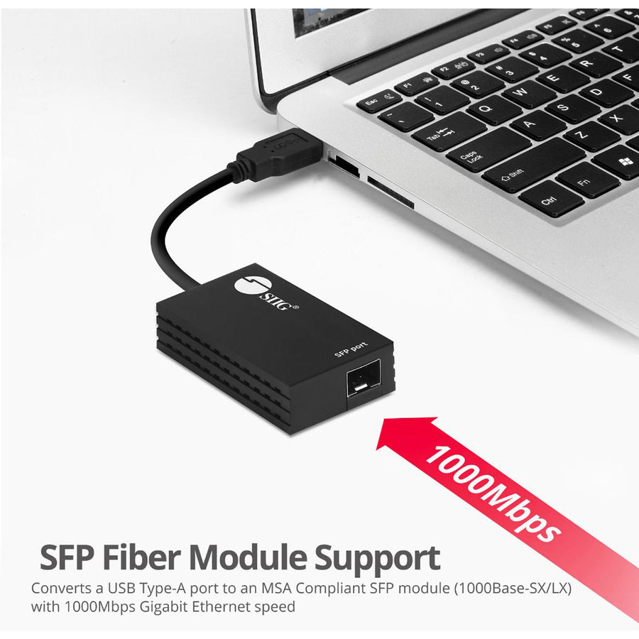 SIIG USB 3.0 to SFP Gigabit Ethernet Adapter JU-NE0B11-S1