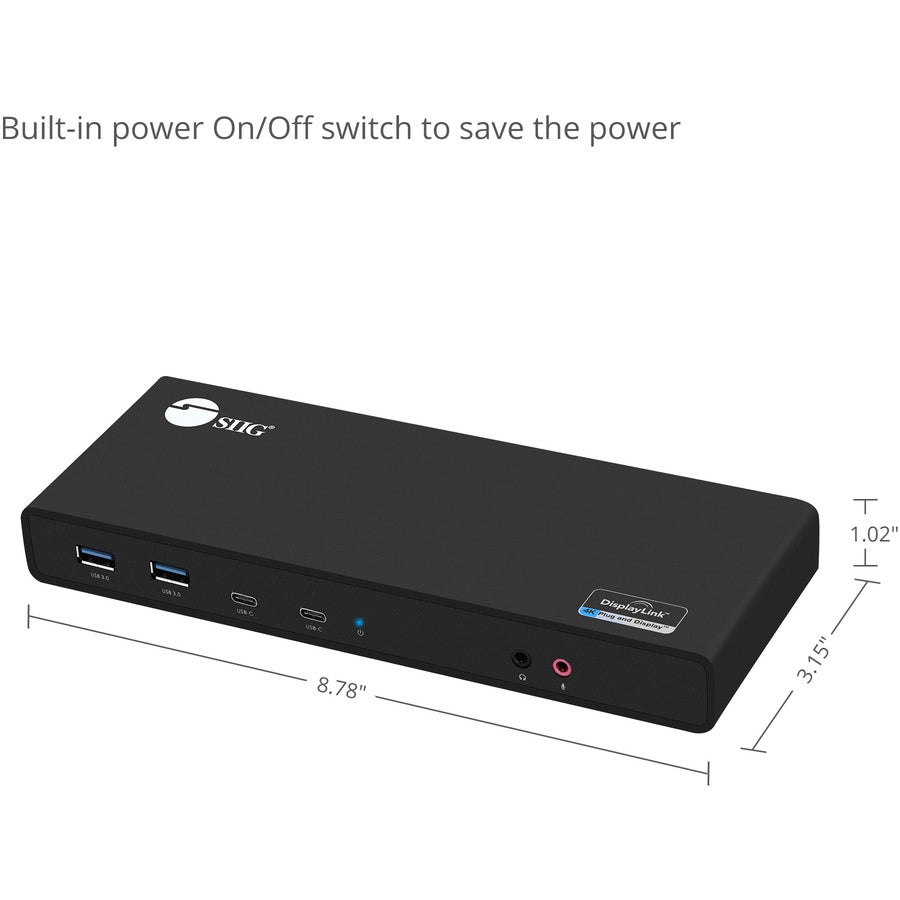 SIIG USB 3.1 Type-C Dual 4K Docking Station with Power Delivery 60W JU-DK0811-S1