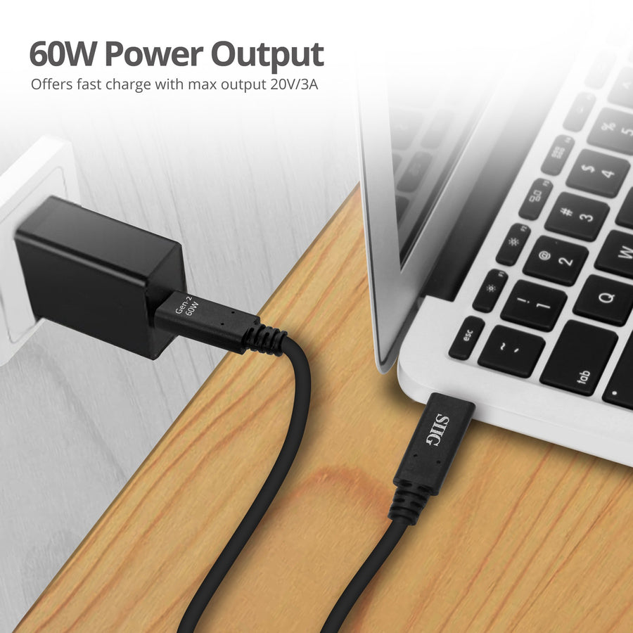 SIIG USB 3.1 Type-C Gen 2 Cable 60W - 1M CB-TC0E11-S1