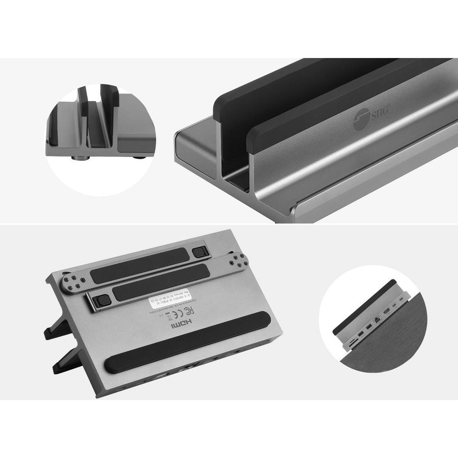 SIIG USB-C Laptop Stand W/ 4K Docking Station - Unique multitasks design for foldable
