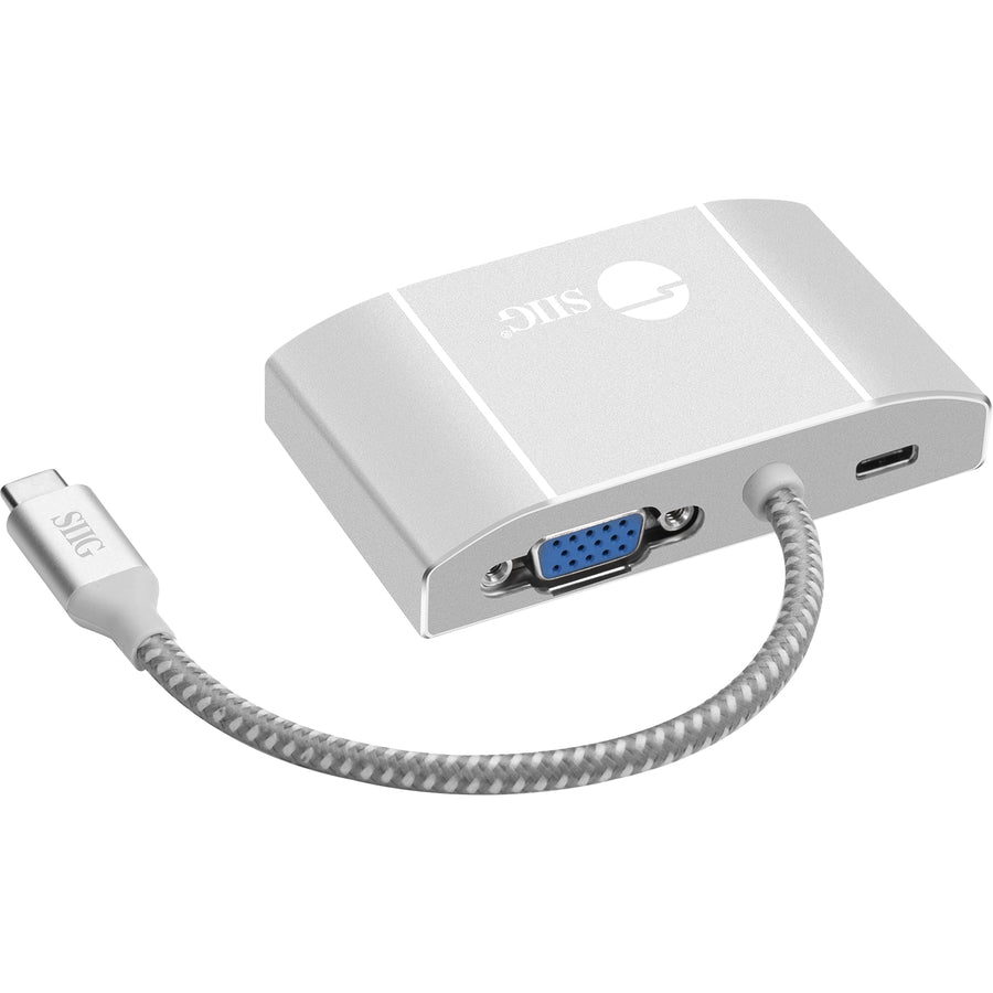 SIIG USB-C to 3-in-1 Multiport Video Adapter with PD Charging - DVI/HDMI/VGA CB-TC0911-S1