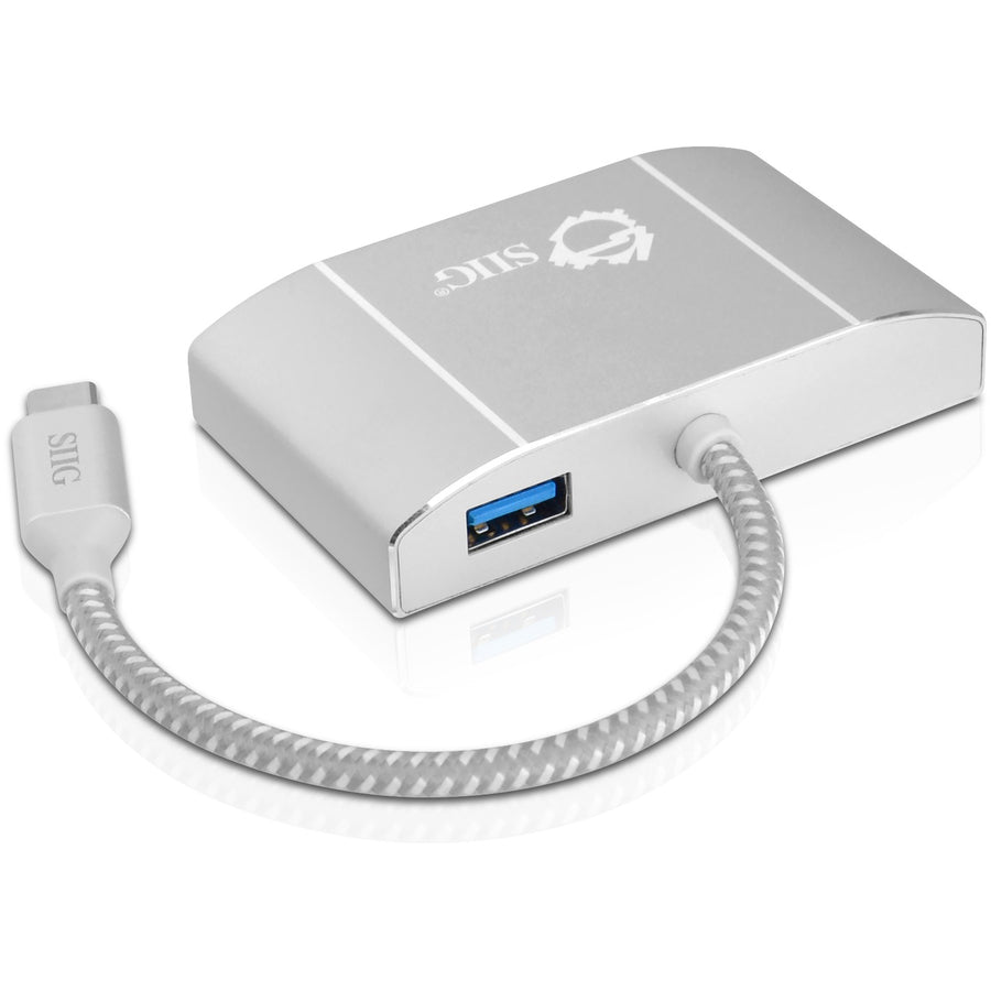 SIIG USB-C to 4-Port USB 3.0 Hub with PD Charging - 3A/1C JU-H30C11-S1