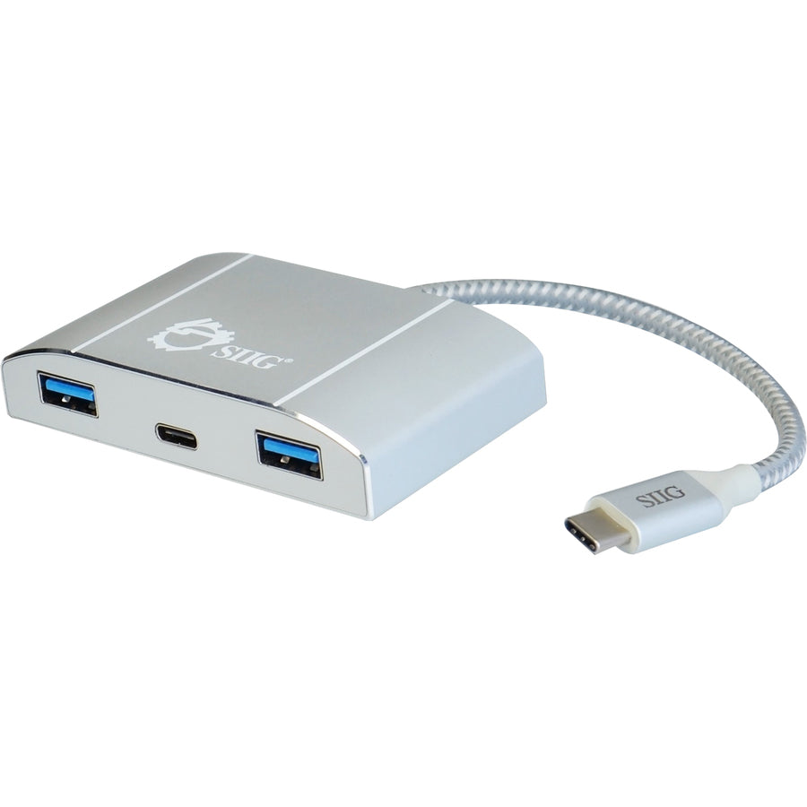 SIIG USB-C to 4-Port USB 3.0 Hub with PD Charging - 3A/1C JU-H30C11-S1