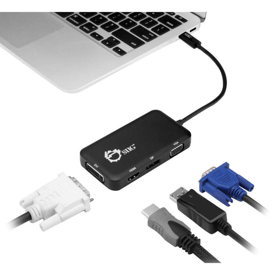 SIIG USB-C to 4-in-1 Multiport Video Adapter - DVI/VGA/DP/HDMI CB-TC0611-S1