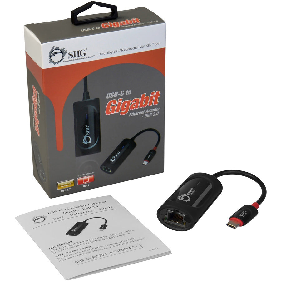 SIIG USB-C to Gigabit Ethernet Adapter - USB 3.0 JU-NE0914-S1