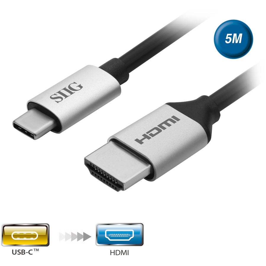 SIIG USB-C to HDMI 4K 60Hz Active Cable - 5M CB-TC0511-S1