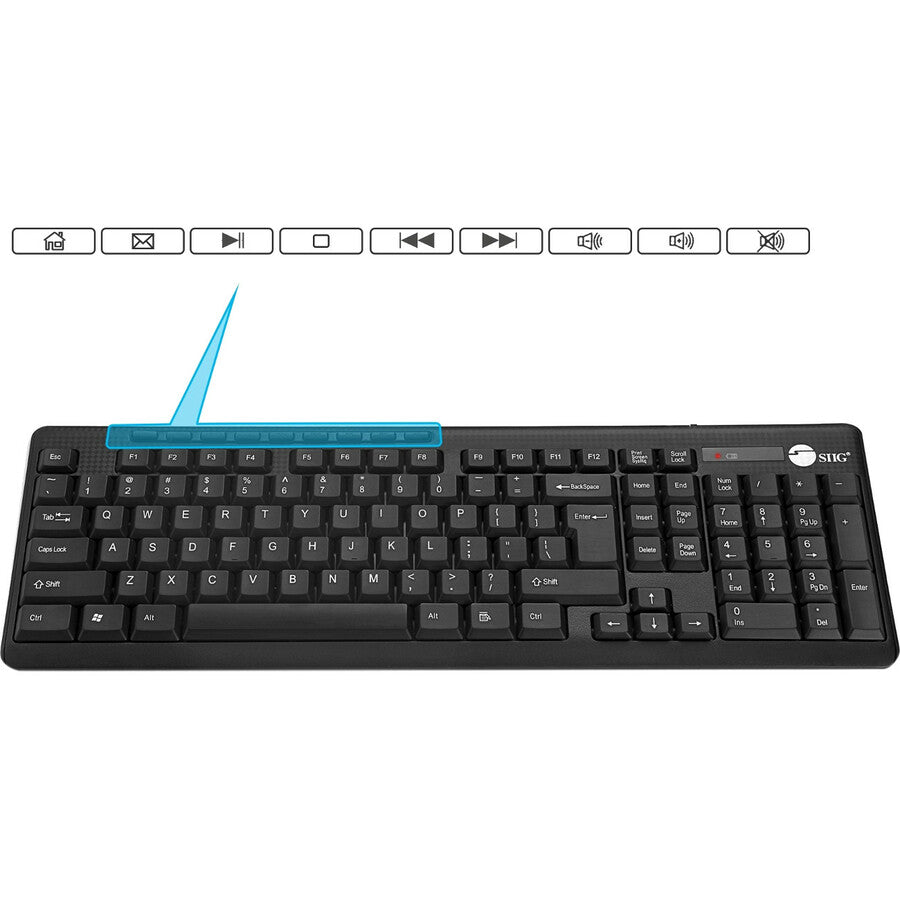 SIIG Wireless Extra-Duo Keyboard & Mouse JK-WR0T12-S1