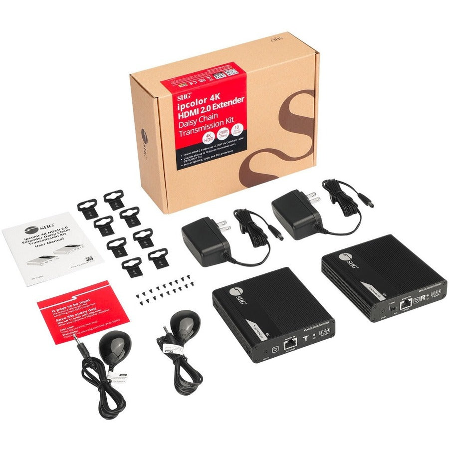 SIIG ipcolor 4K HDMI Extender Daisy Chain Transmission Kit - 230ft CE-H26M11-S1