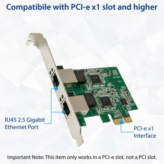 SYBA Dual 2.5 Gigabit Ethernet PCI-e x1 Network Card SD-PEX24066