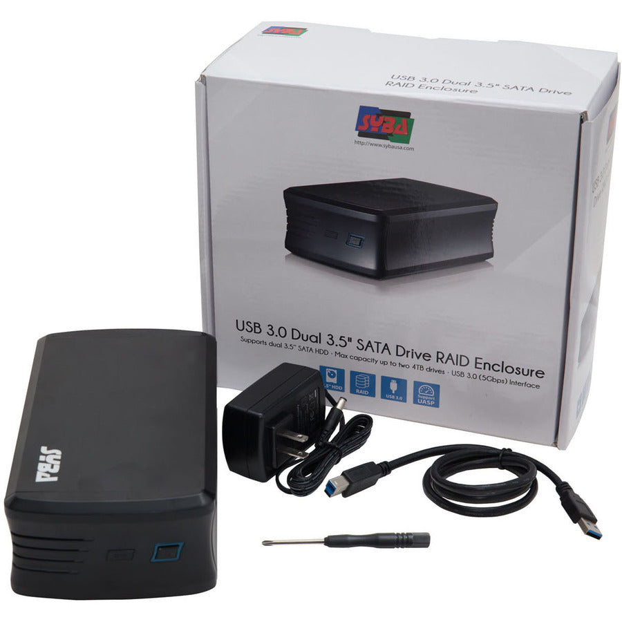SYBA SY-ENC35028 External Hard Drive Enclosure - 2-Bay RAID USB 3.0 Storage Solution | TeciSoft