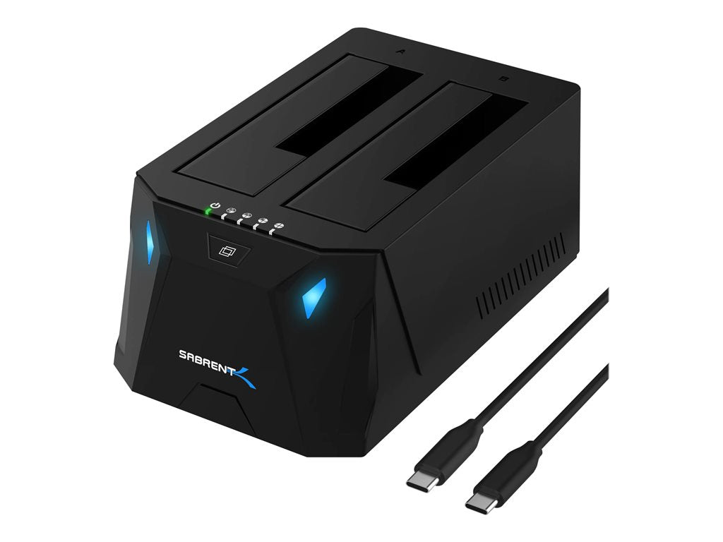 Sabrent EC-CH2B - HDD docking station - bays: 2 - 2.5 / 3.5" shared - SATA - USB 3.0"